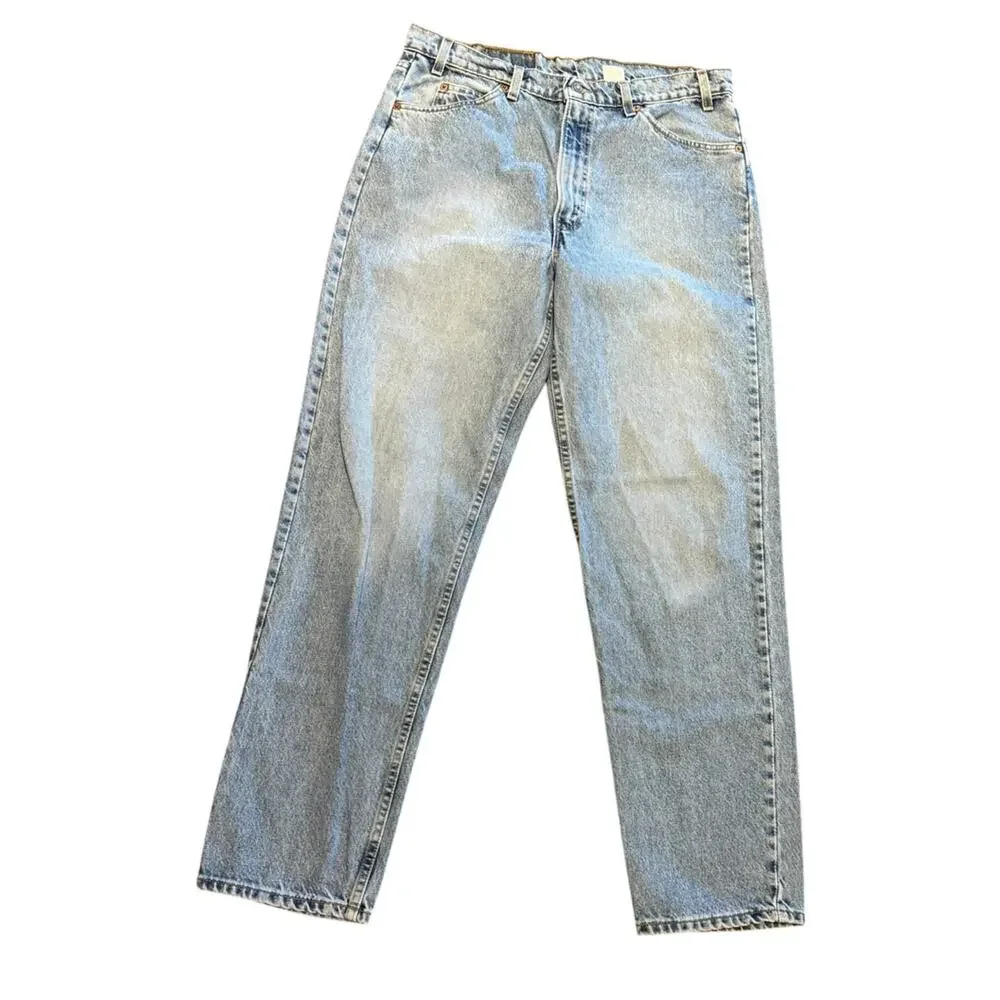 Vintage 1996 Orange Tab Levi's 555 Relaxed Straight Fit Jeans 38 x 34 Made  USA
